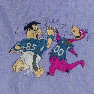Vintage 1994 The Flintstones Jacksonville Jaguars L NFL Blue Button Down Shirt